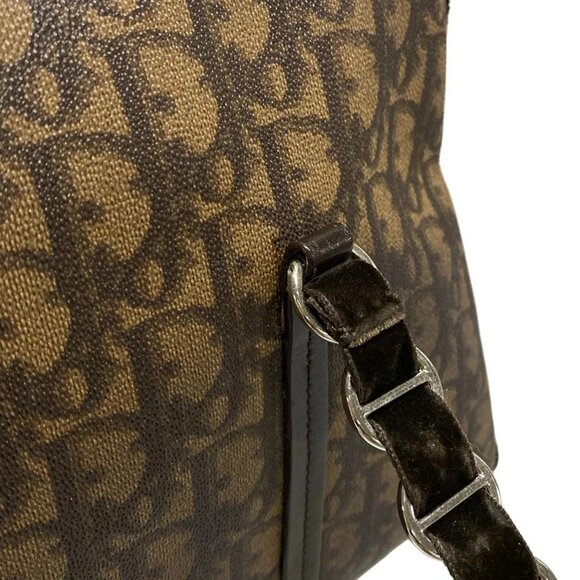 Auth DIOR/ChristianDior Romantique CPF44865 Dark Brown Brown PVC Leather Velour - Picture 9 of 16